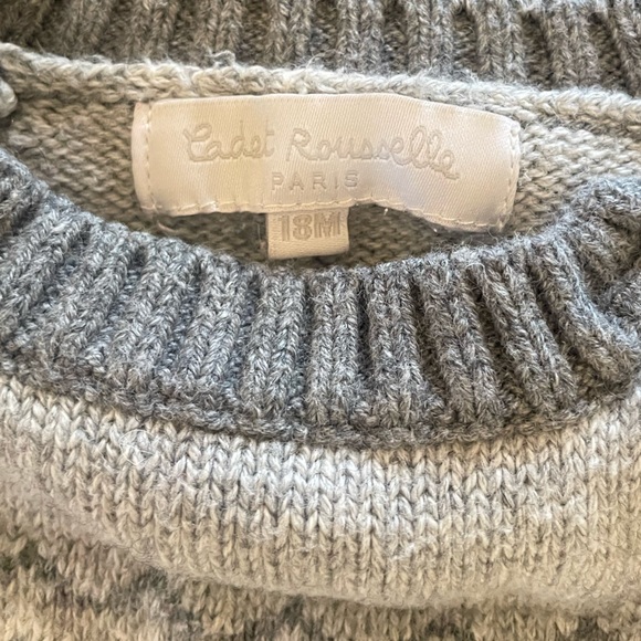 Cadet Rousselle French Holiday Sweater in Gray - Picture 2 of 3